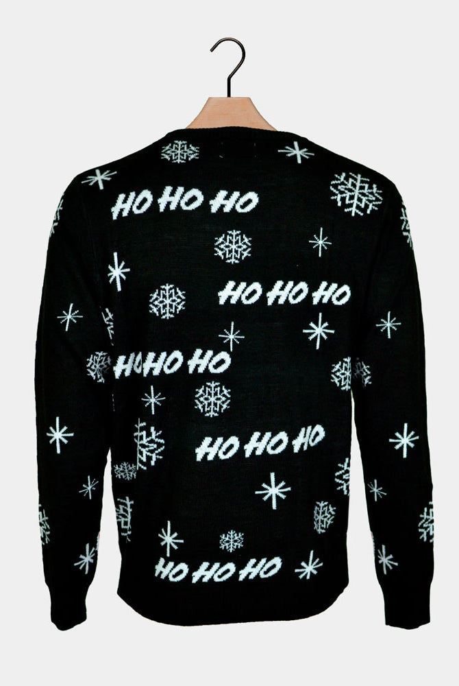 Jersey de Navidad para Familia Papá Noel Negro Espalda