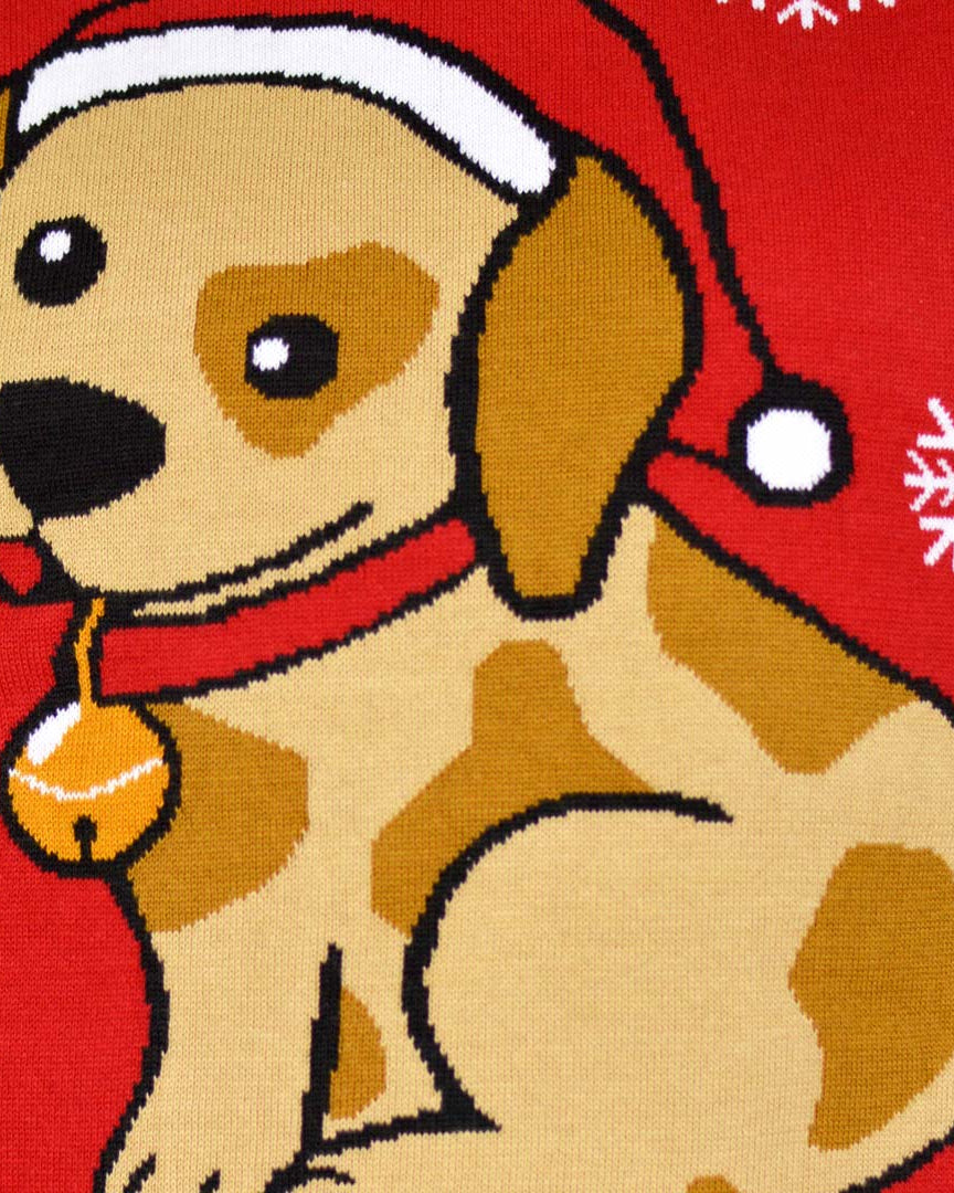 Jersey de Navidad para Familia con Perrito Detalle