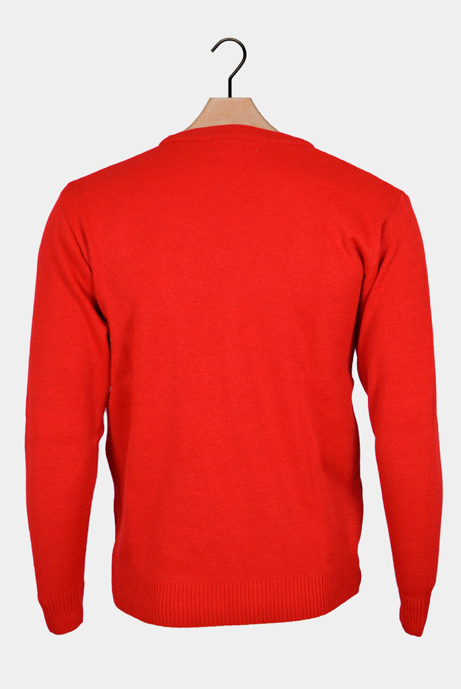 Jersey de Navidad para Familia Reno con Cerveza Rojo Espalda