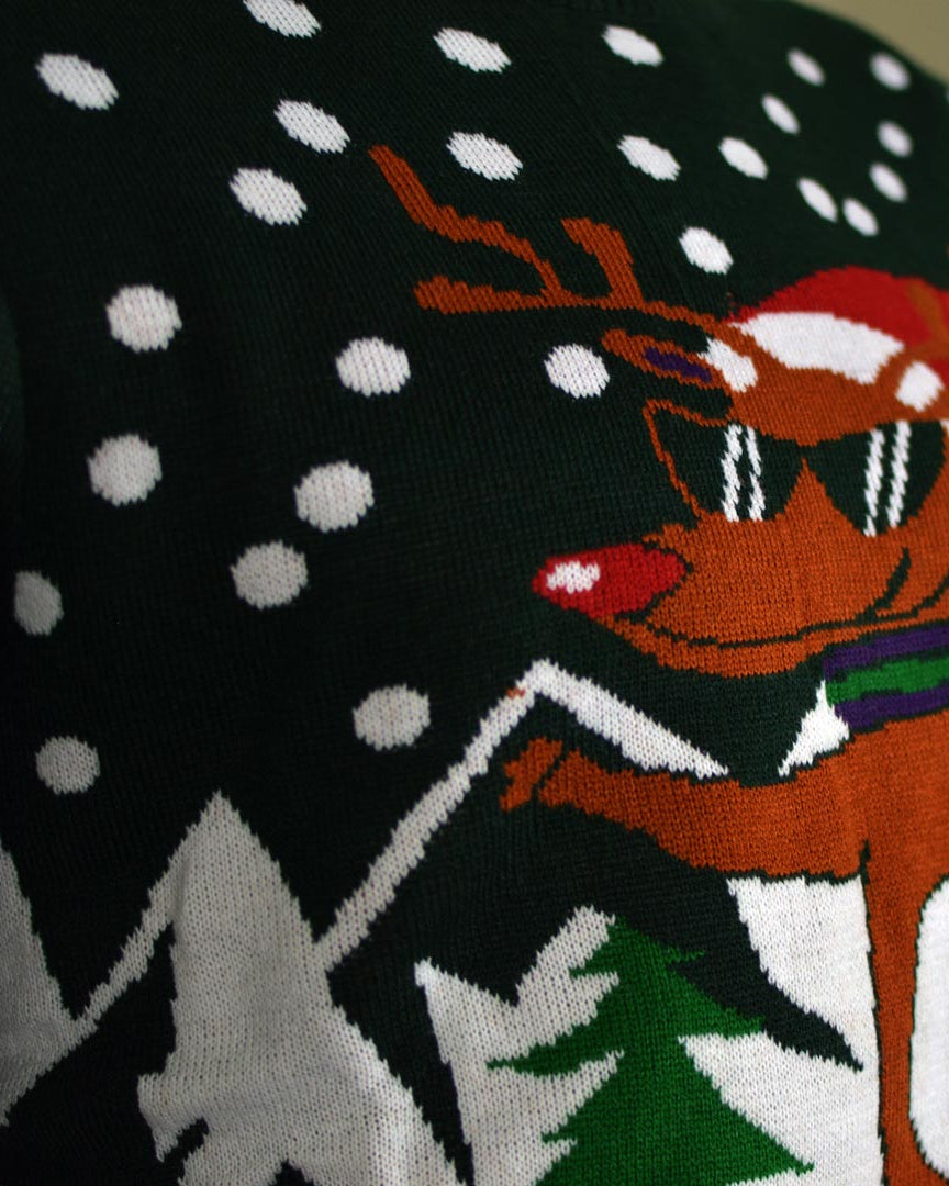 Jersey de Navidad para Familia Reno con Moto de Nieve Detalle