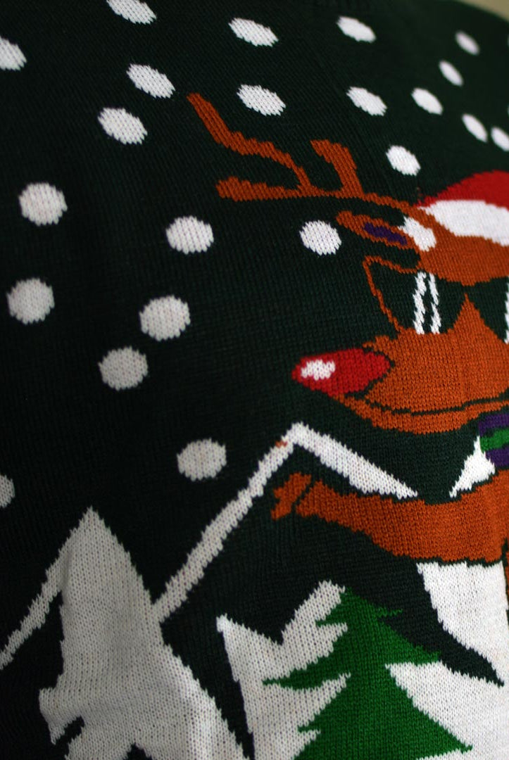 Jersey de Navidad para Familia Reno con Moto de Nieve Detalle