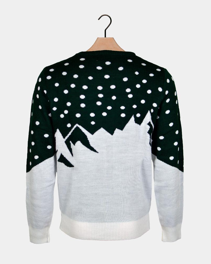 Jersey de Navidad para Familia Reno con Moto de Nieve Espalda