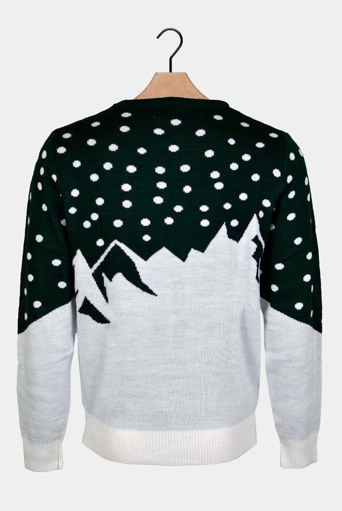 Jersey de Navidad para Familia Reno con Moto de Nieve Espalda