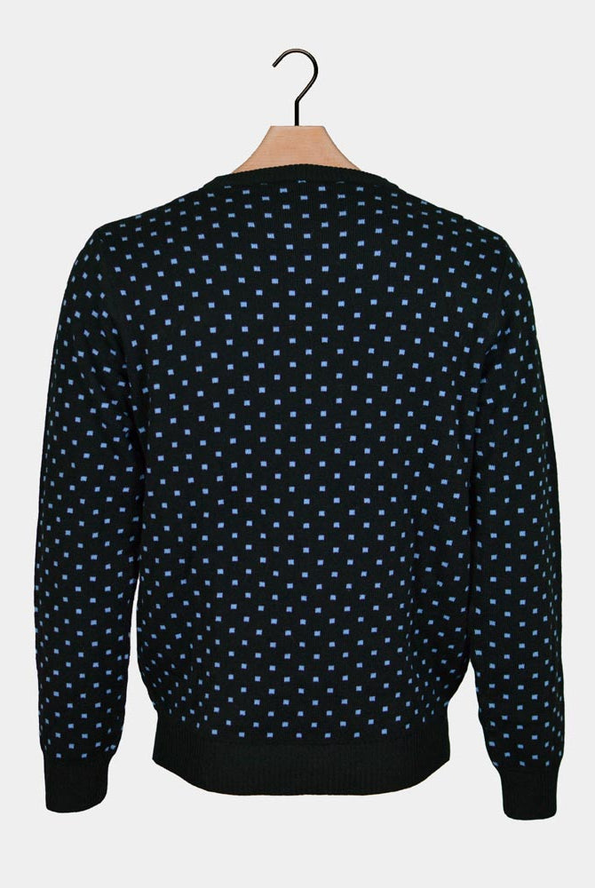 Jersey de Navidad para Hombre Azul Reno con Nariz Roja en 3D Espalda