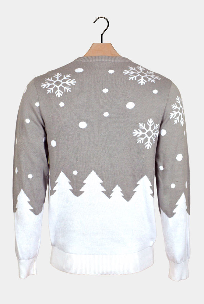 Renas Cute Jersey de Navidad para Hombre Gris