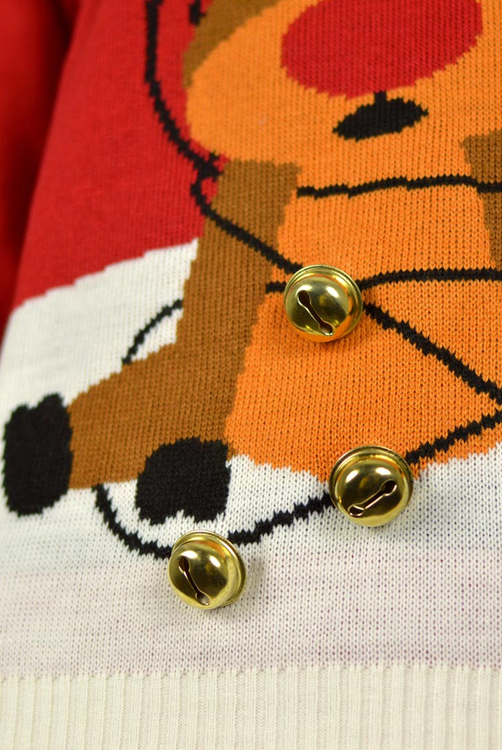 Jersey de Navidad para Mujer Jingle Bells Suck Rojo Cascabeles 3D Detalle