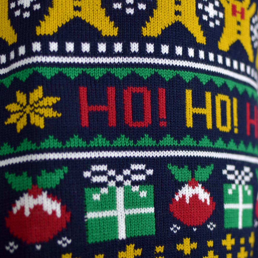 Jersey de Navidad para Mujer Papá Noel Ho Ho Ho! Detalle