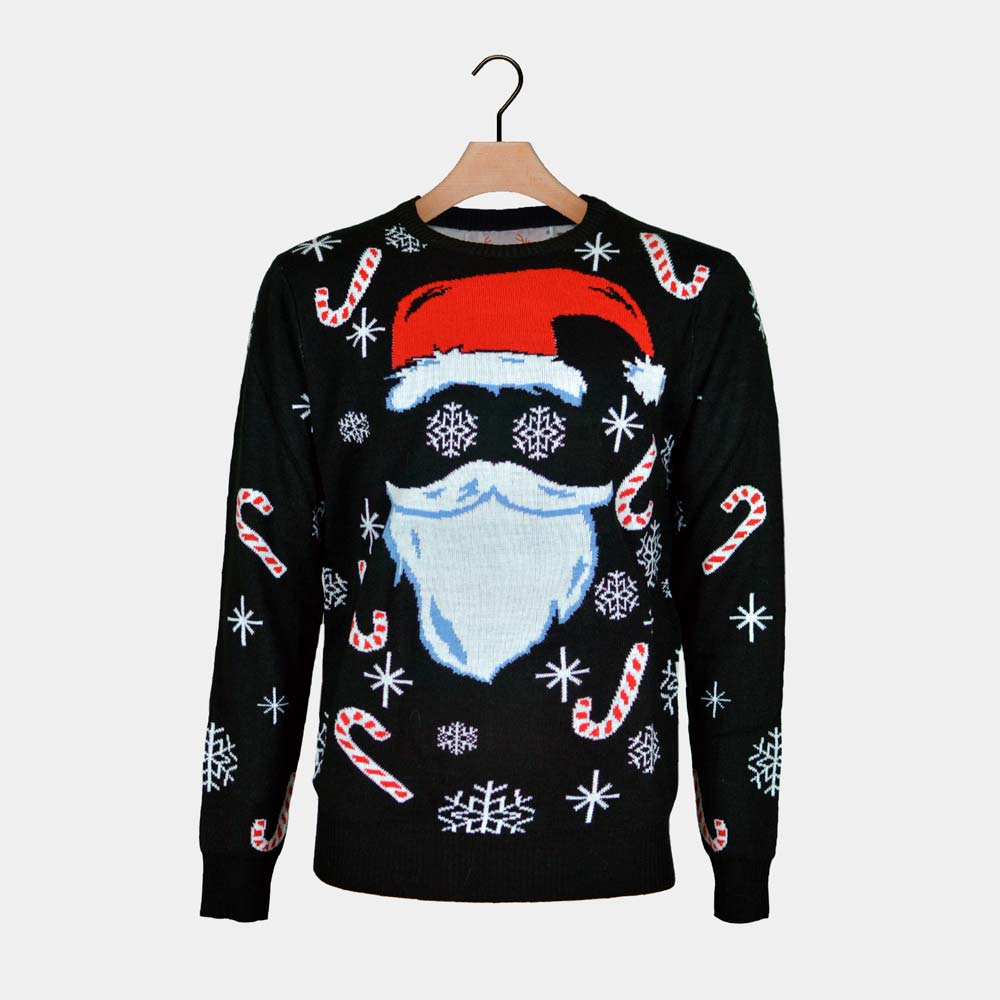 Jersey de Navidad para Mujer Papá Noel Negro