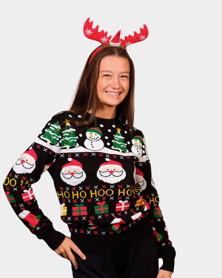 Jersey de Navidad Mujer Santa, Regalos y Muñecos Algodón Orgánico