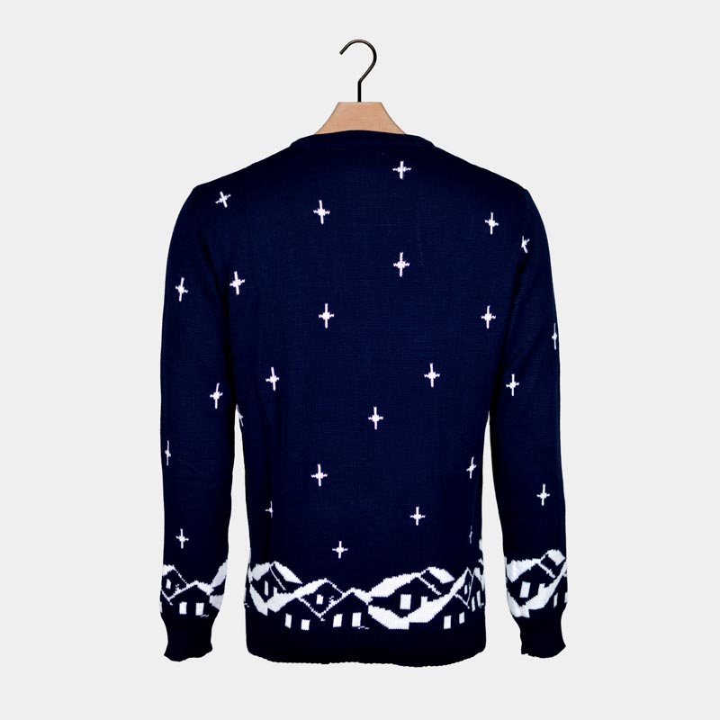 Jersey de Navidad para Mujer Santa y Rudolph en Trineo Espalda