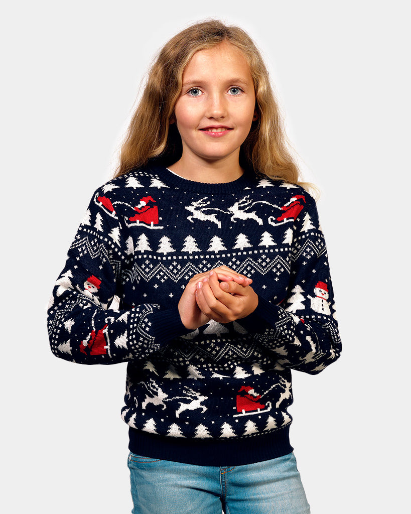 Jersey de Navidad para Niños con Árboles, Muñecos y Papá Noel Algodón Orgánico adolescente