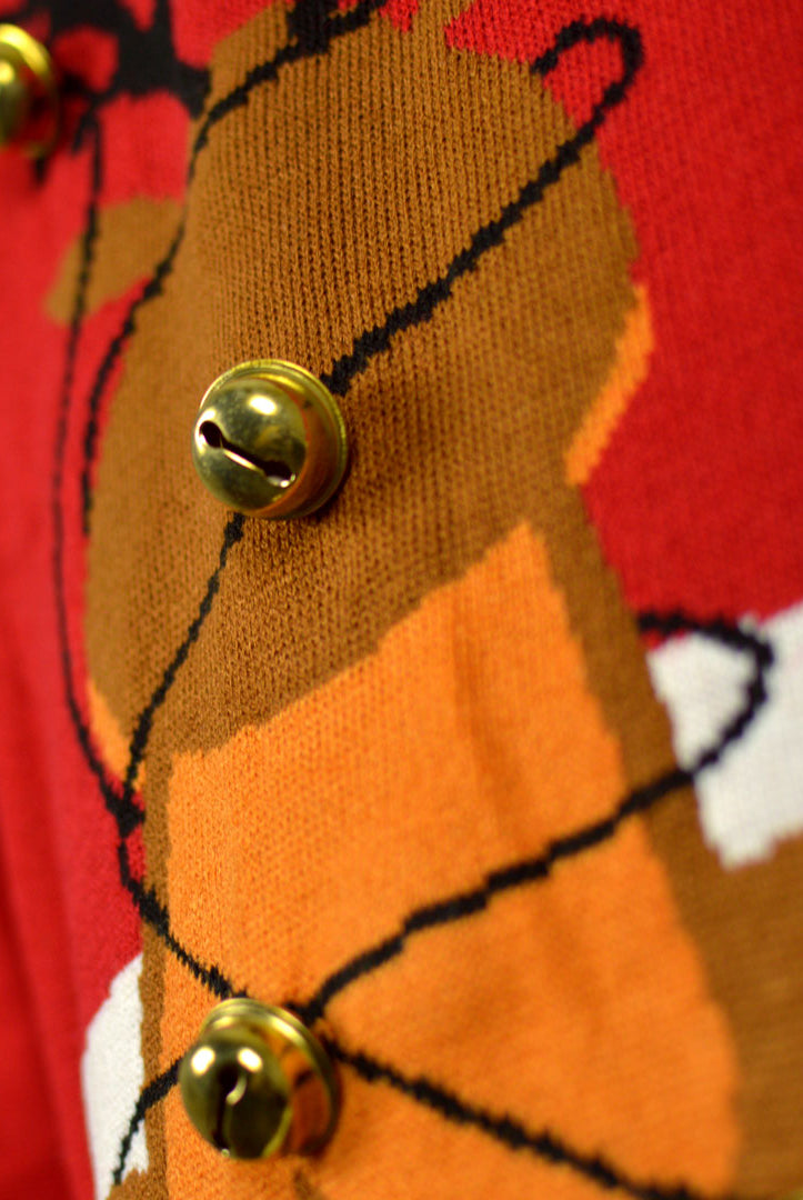 Jersey de Navidad Parejas Jingle Bells Suck Rojo Cascabeles 3D Detalle Espalda