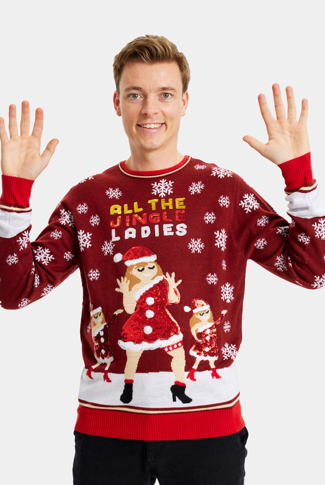 Jersey de Navidad Parejas Jingles Ladies Lentejuelas Hombre