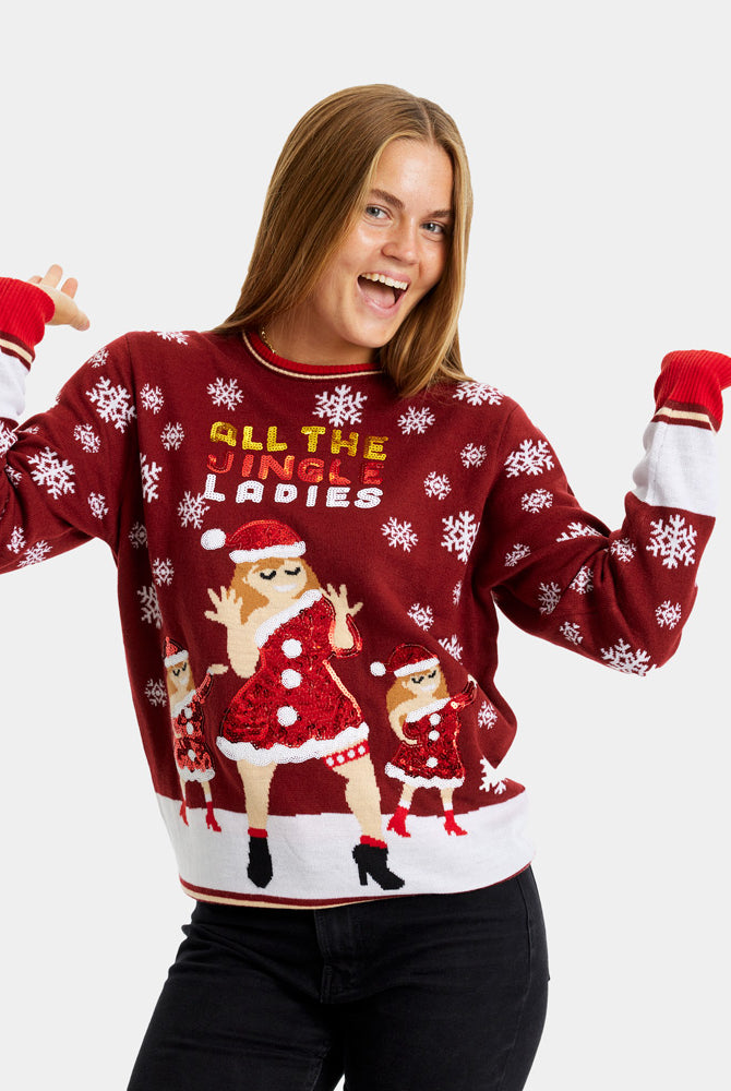 Jersey de Navidad Parejas Jingles Ladies Lentejuelas Mujer