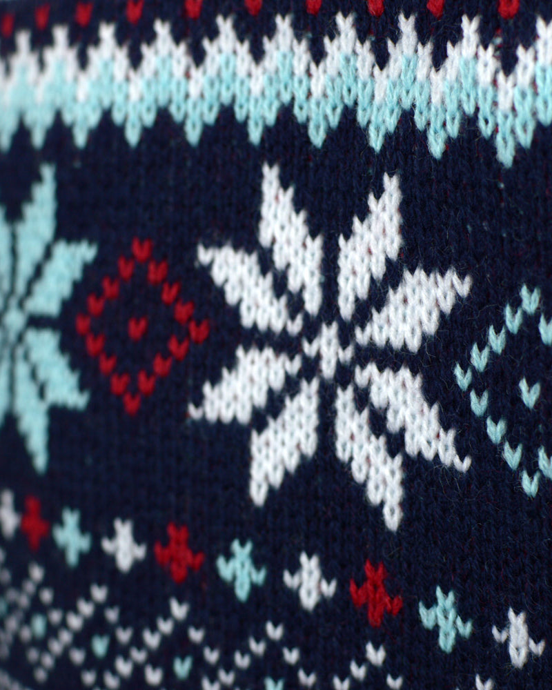 Jersey de Navidad Parejas Merry Christmas Azul Marino Detalle Nieve