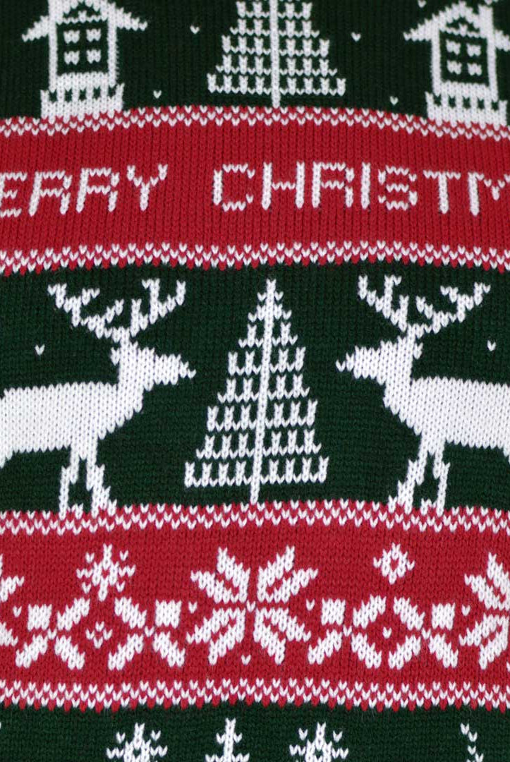 Jersey de Navidad Parejas Merry Christmas con Renos Detalle
