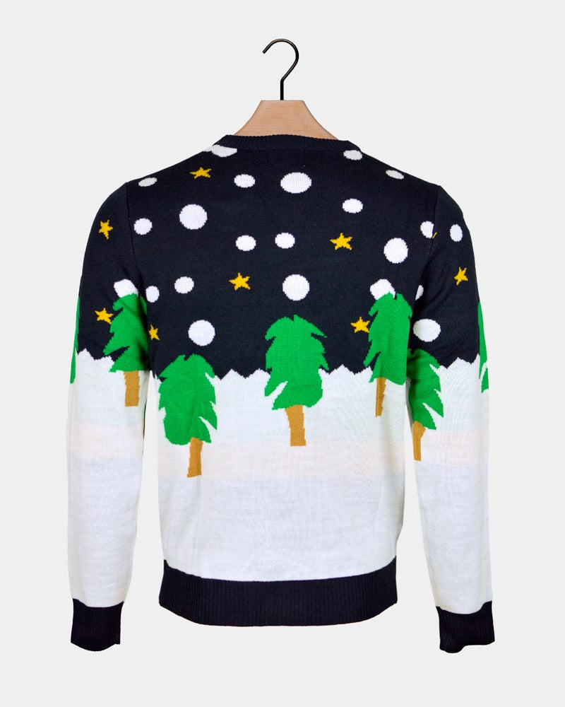 Jersey de Navidad Parejas Muñeco de Nieve en 3D Espalda