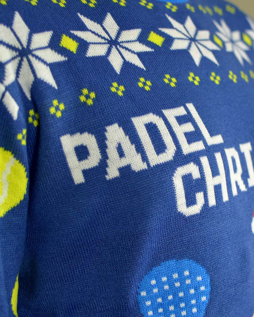 Jersey de Navidad Parejas Pádel Christmas Azul Detalle Nieve