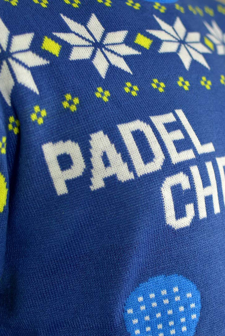 Jersey de Navidad Parejas Pádel Christmas Azul Detalle Nieve
