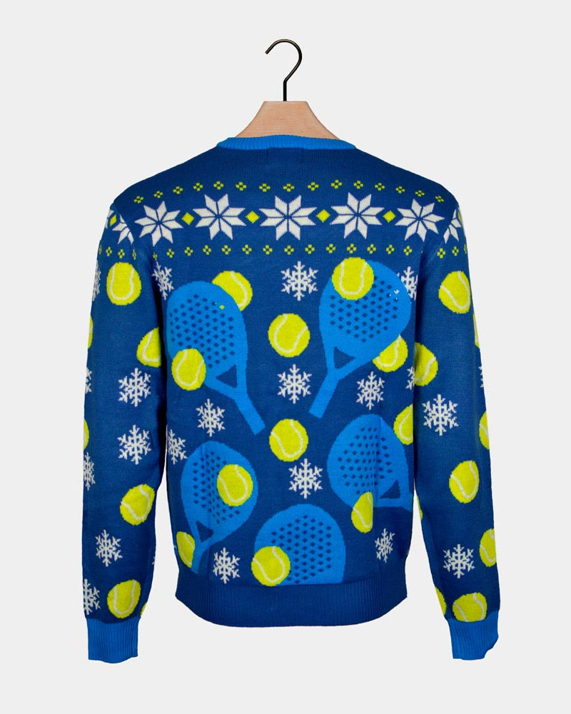 Jersey de Navidad Parejas Pádel Christmas Azul Espalda