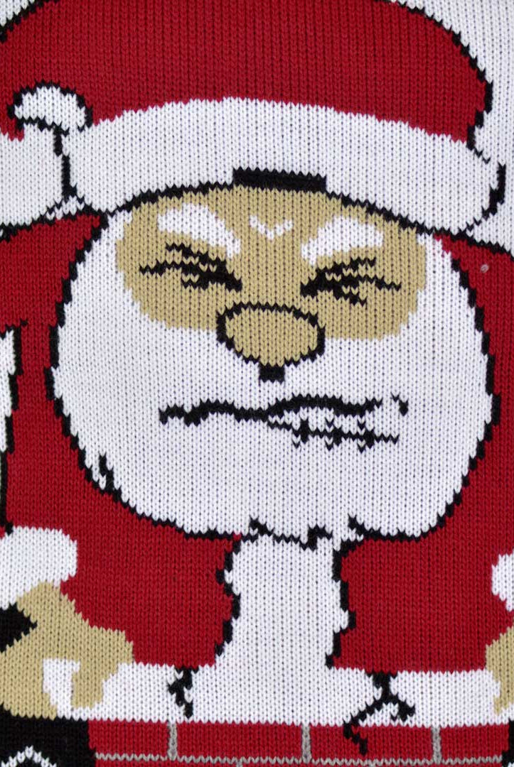 Jersey de Navidad Parejas Papá Noel atascado en la Chimenea