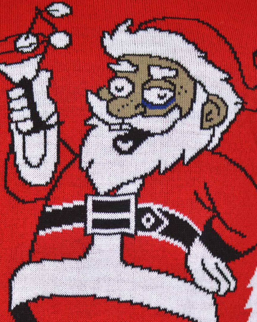 Jersey de Navidad Parejas Papá Noel con un Martini Detalle