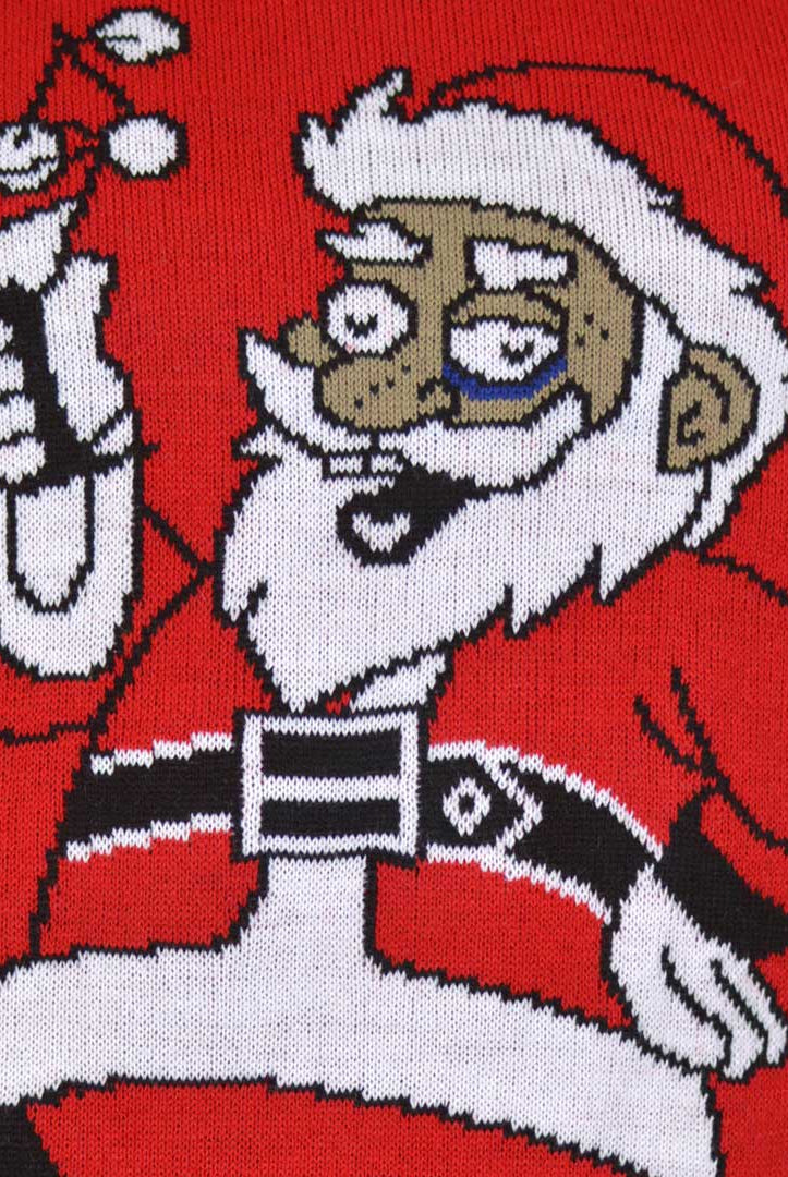 Jersey de Navidad Parejas Papá Noel con un Martini Detalle
