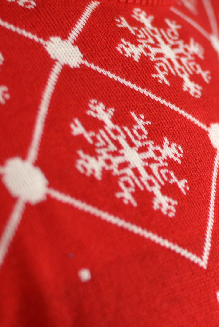 Jersey de Navidad Parejas con Papá Noel Entrando por la Chimenea Detalle Nieve