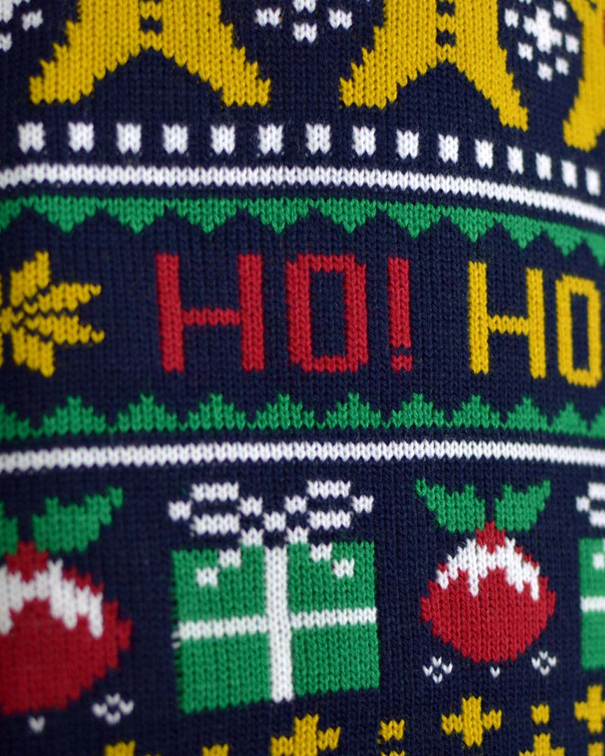 Jersey de Navidad Parejas Papá Noel Ho Ho Ho! Detalle