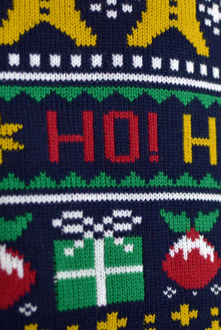 Jersey de Navidad Parejas Papá Noel Ho Ho Ho! Detalle