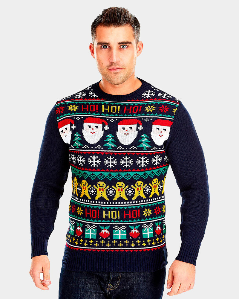 Jersey de Navidad Parejas Papá Noel Ho Ho Ho! Hombre