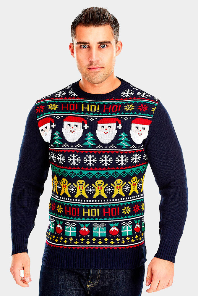 Jersey de Navidad Parejas Papá Noel Ho Ho Ho! Hombre