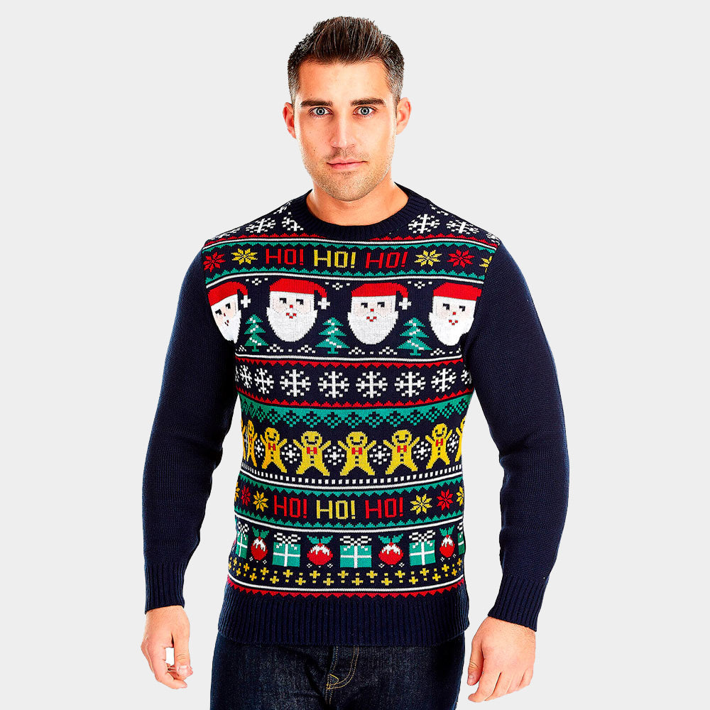 Jersey de Navidad Parejas Papá Noel Ho Ho Ho! Hombre