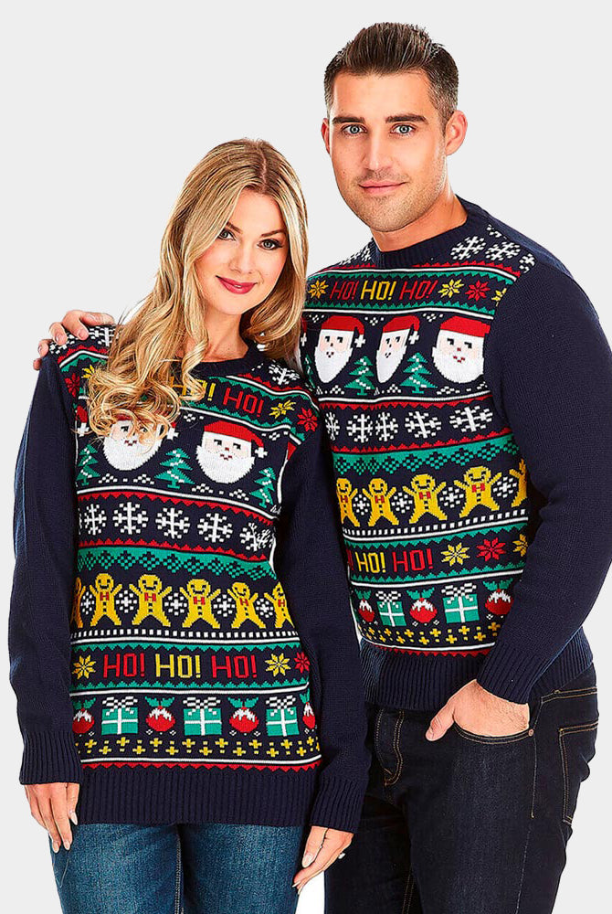 Jersey de Navidad Parejas Papá Noel Ho Ho Ho! Hombre y Mujer
