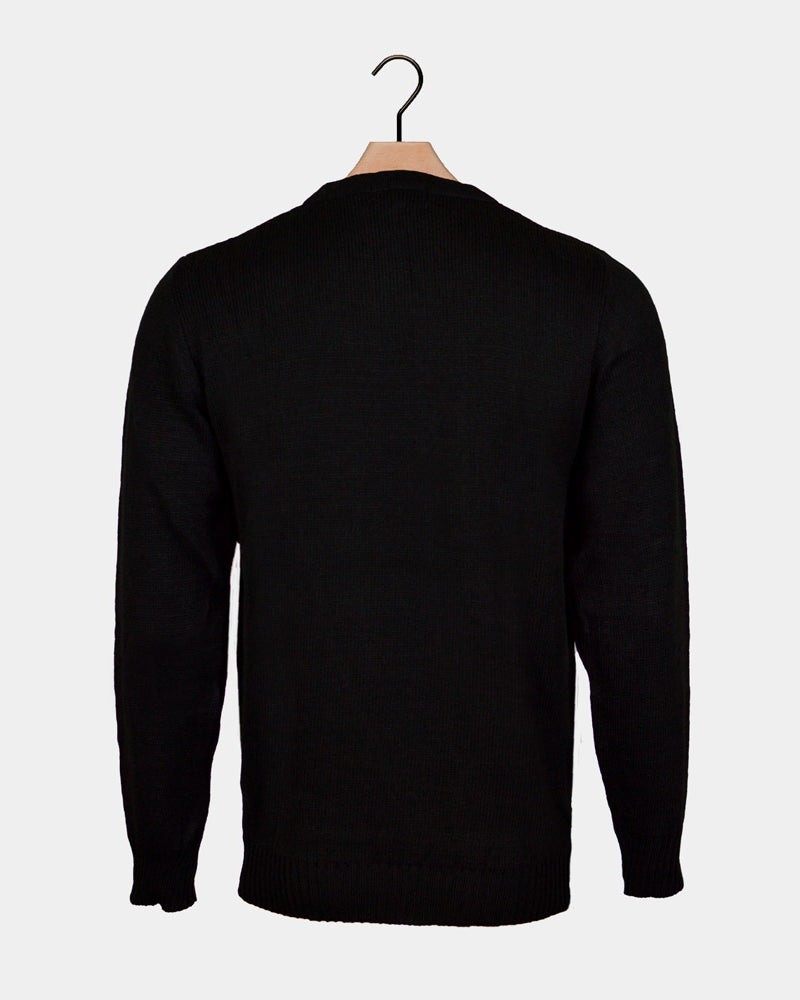 Jersey de Navidad Parejas Papá Noel y Reno Buscando Trabajo Espalda