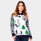 Jersey de Navidad Parejas Pista de Ski Esquiadores Mujer