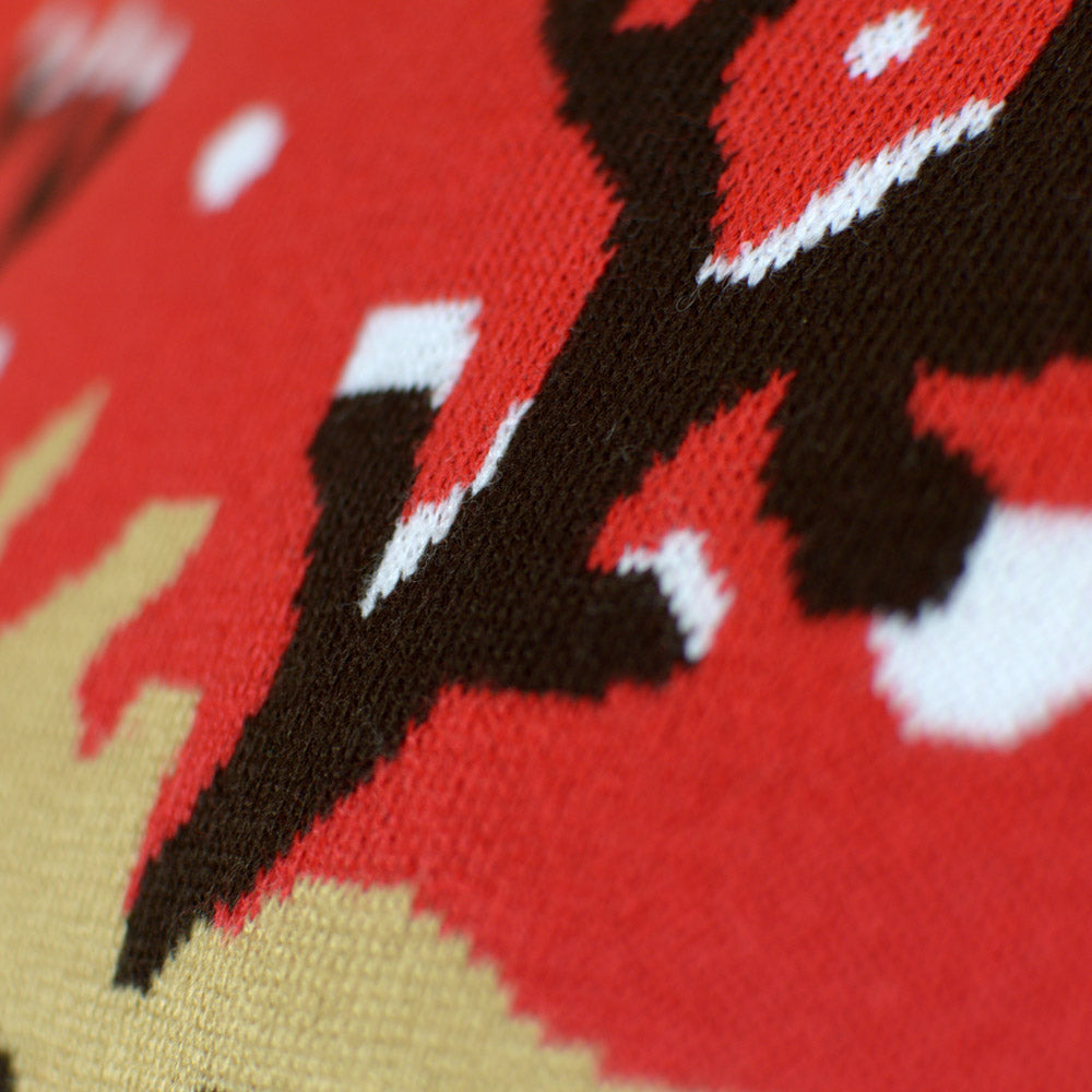 Jersey de Navidad Parejas Reno con Bufanda Algodón Orgánico Detalle