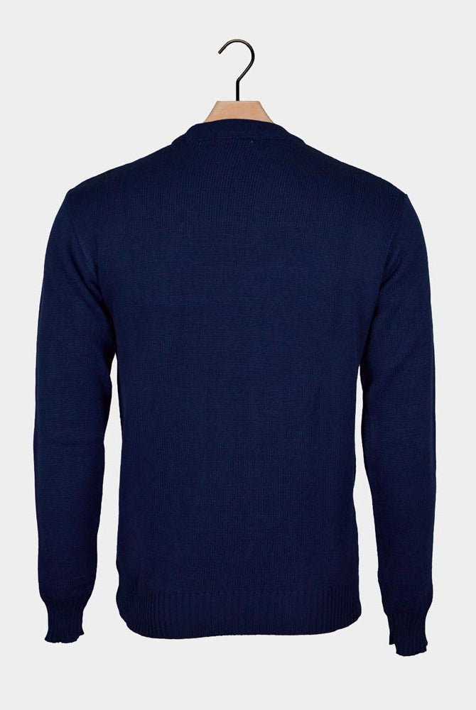 Jersey de Navidad Parejas Renos Rojo y Azul Marino Espalda