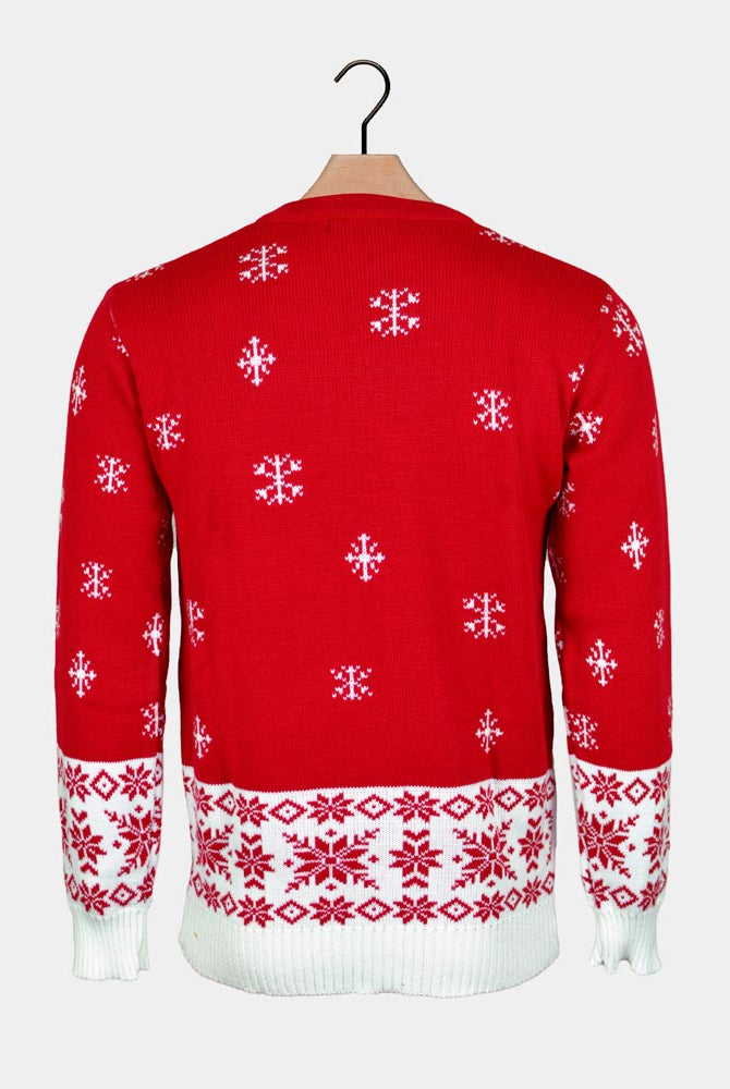 Jersey de Navidad Parejas Rojo con Reno Rudolph Espalda