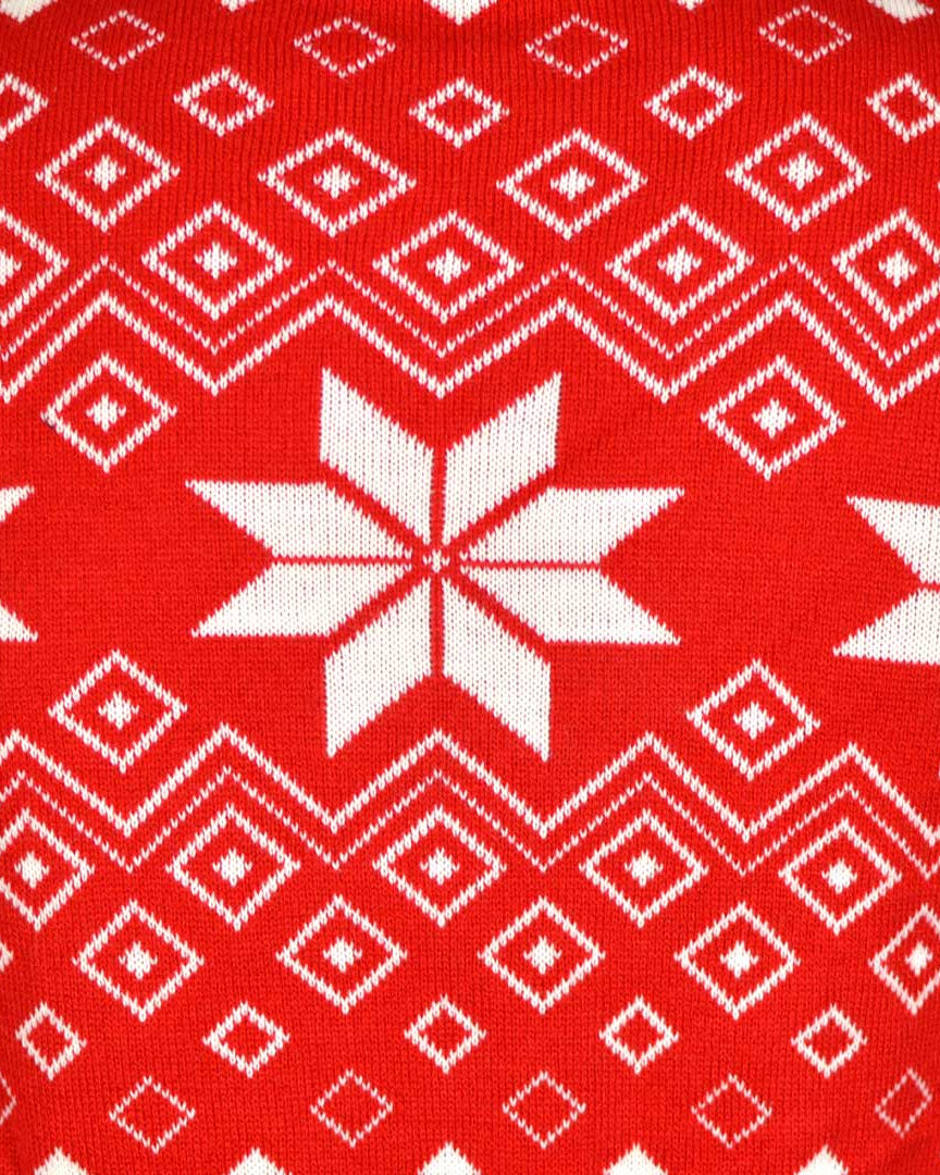 Jersey de Navidad Parejas Rojo con Estrellas Detalle