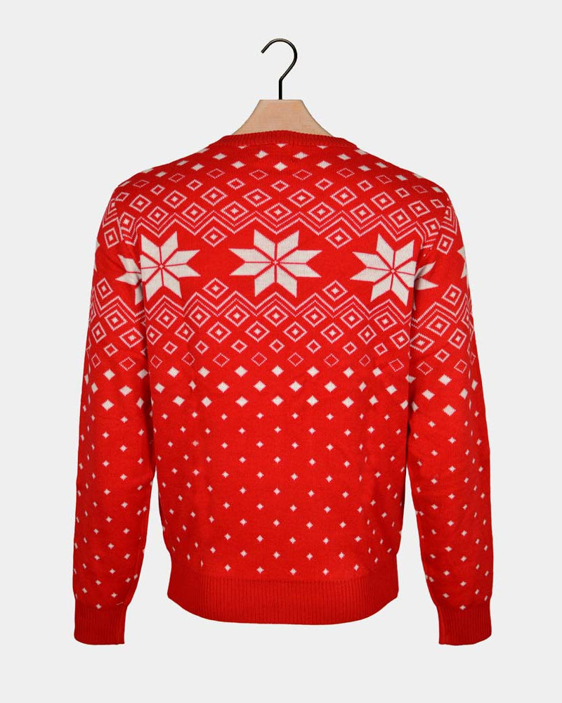 Jersey de Navidad Parejas Rojo con Estrellas Espalda