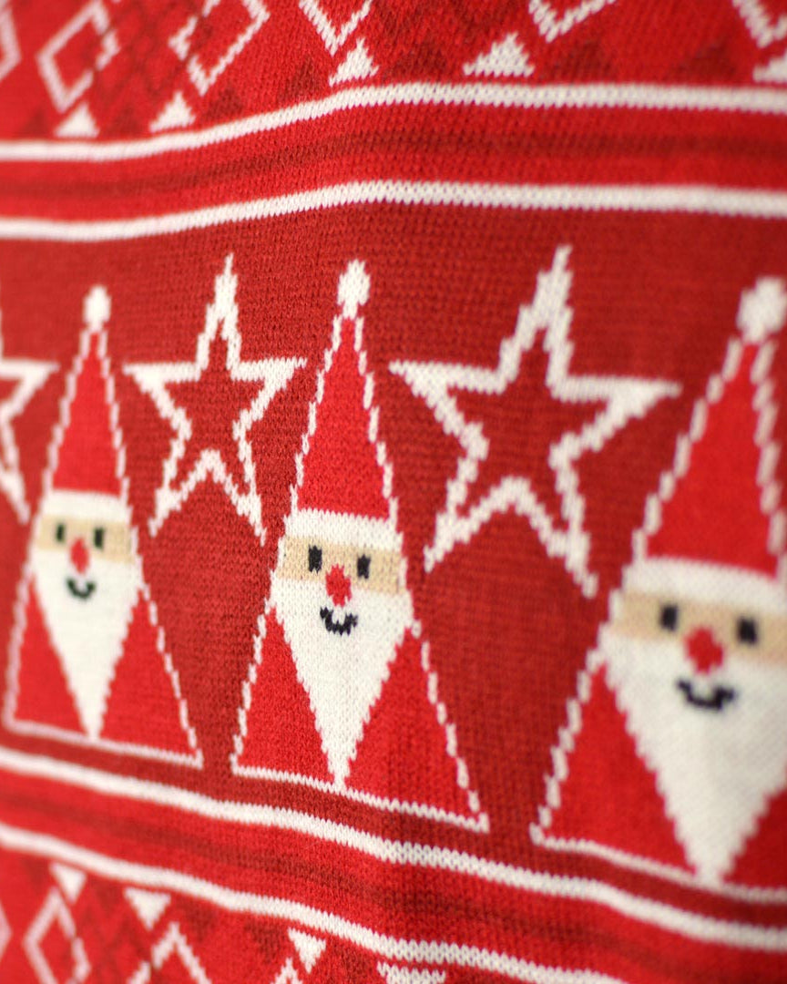 Jersey de Navidad Parejas Rojo Santa Claus Cenefa Detalle