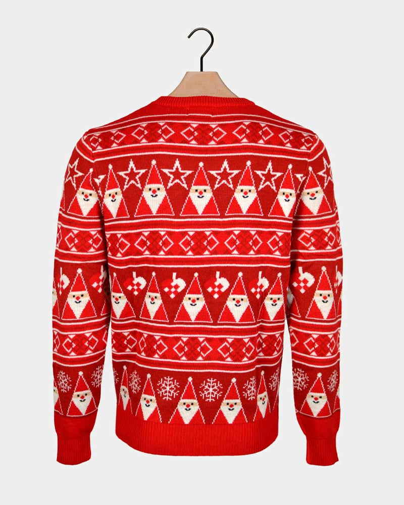 Jersey de Navidad Parejas Rojo Santa Claus Cenefa Espalda