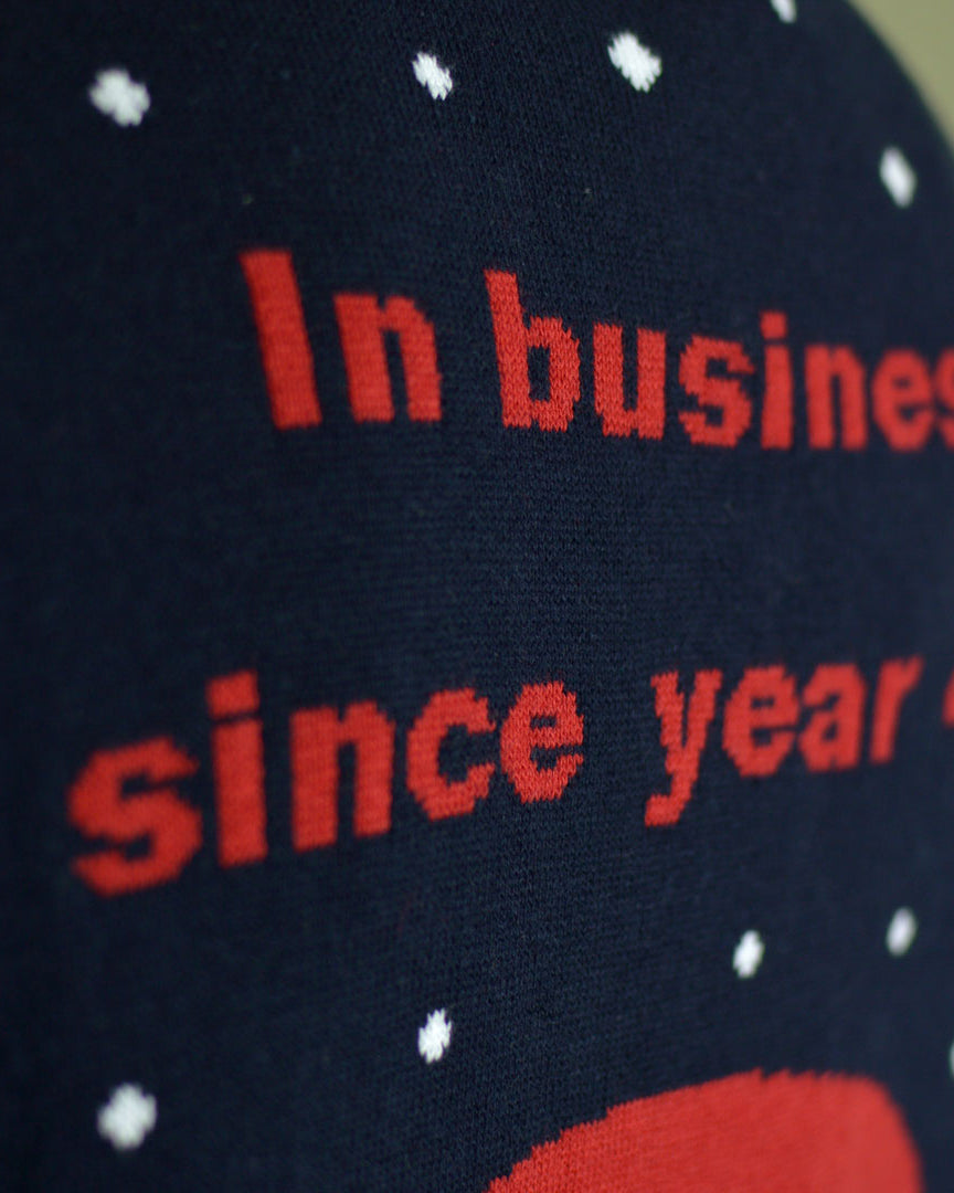 Jersey de Navidad Parejas Santa con Andador camino a la Jubilación Detalle