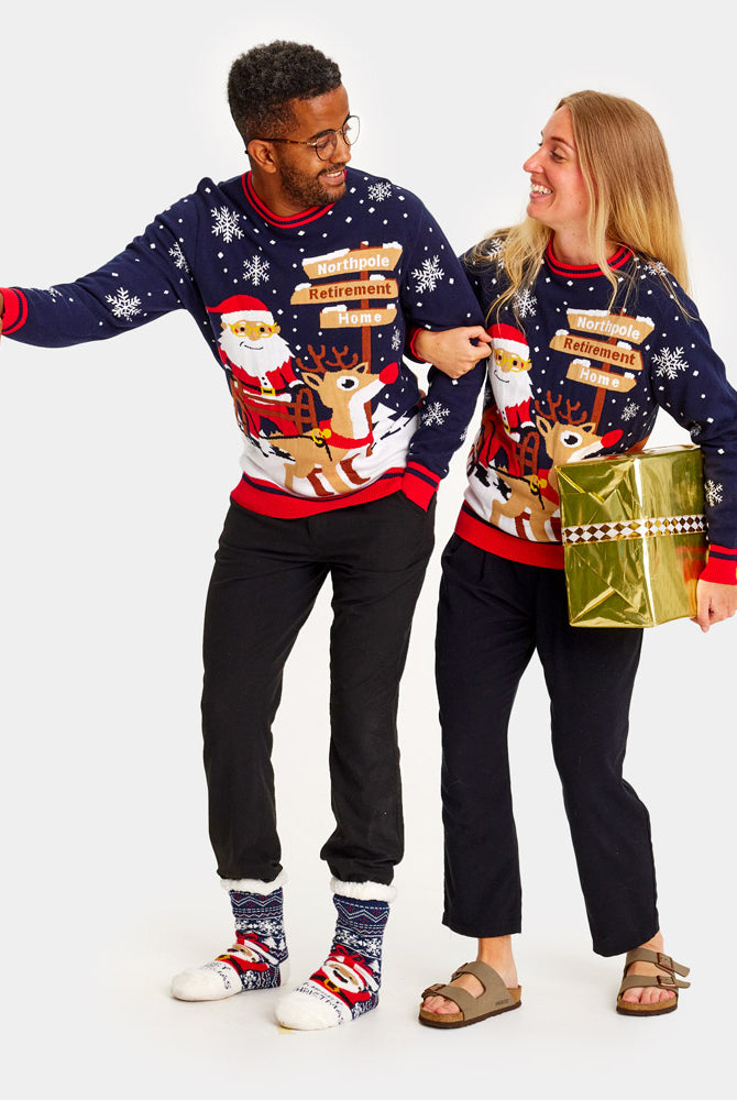 Jersey de Navidad Parejas Santa con Andador camino a la Jubilación