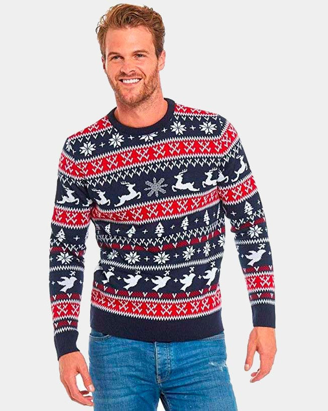 Jersey de Navidad para Adultos Renos y Motivos Navideños 2021 Hombre