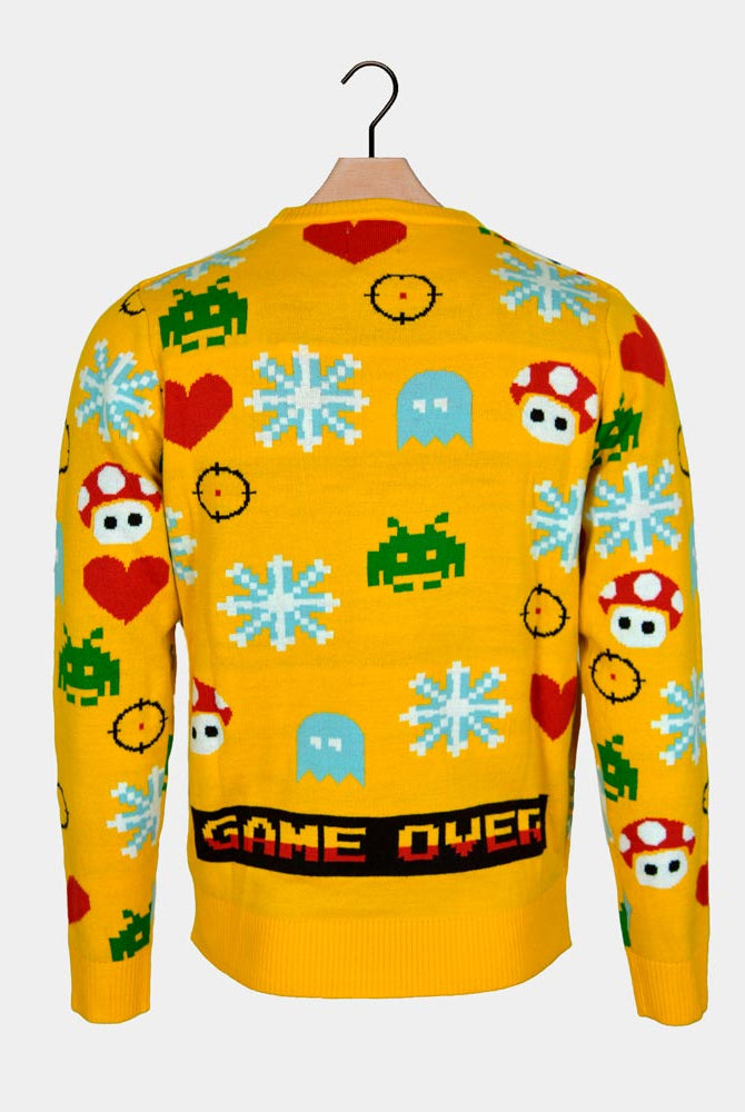 Jersey Navideño con Luces LED para Familia Santa Gamer espalda