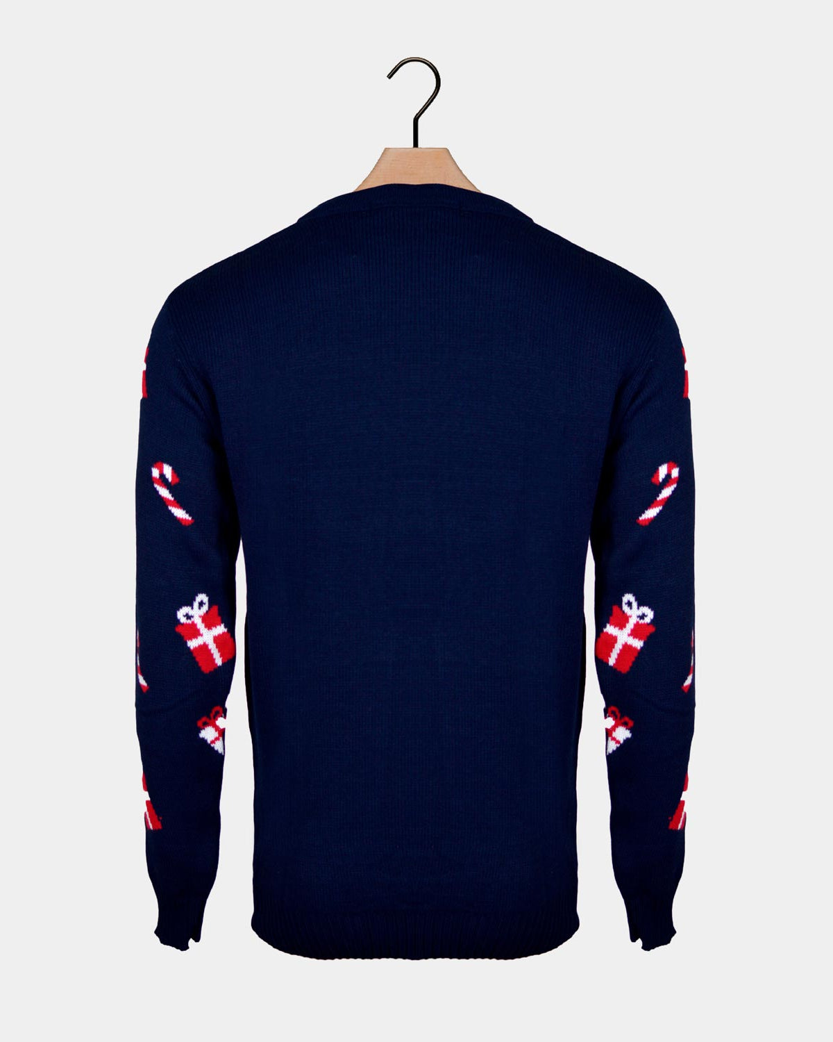 Jersey Navideño para Hombre Papá Noel y Elfo Espalda