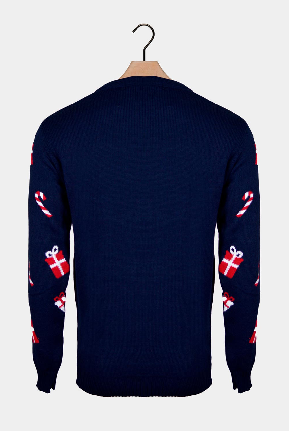 Jersey Navideño para Hombre Papá Noel y Elfo Espalda