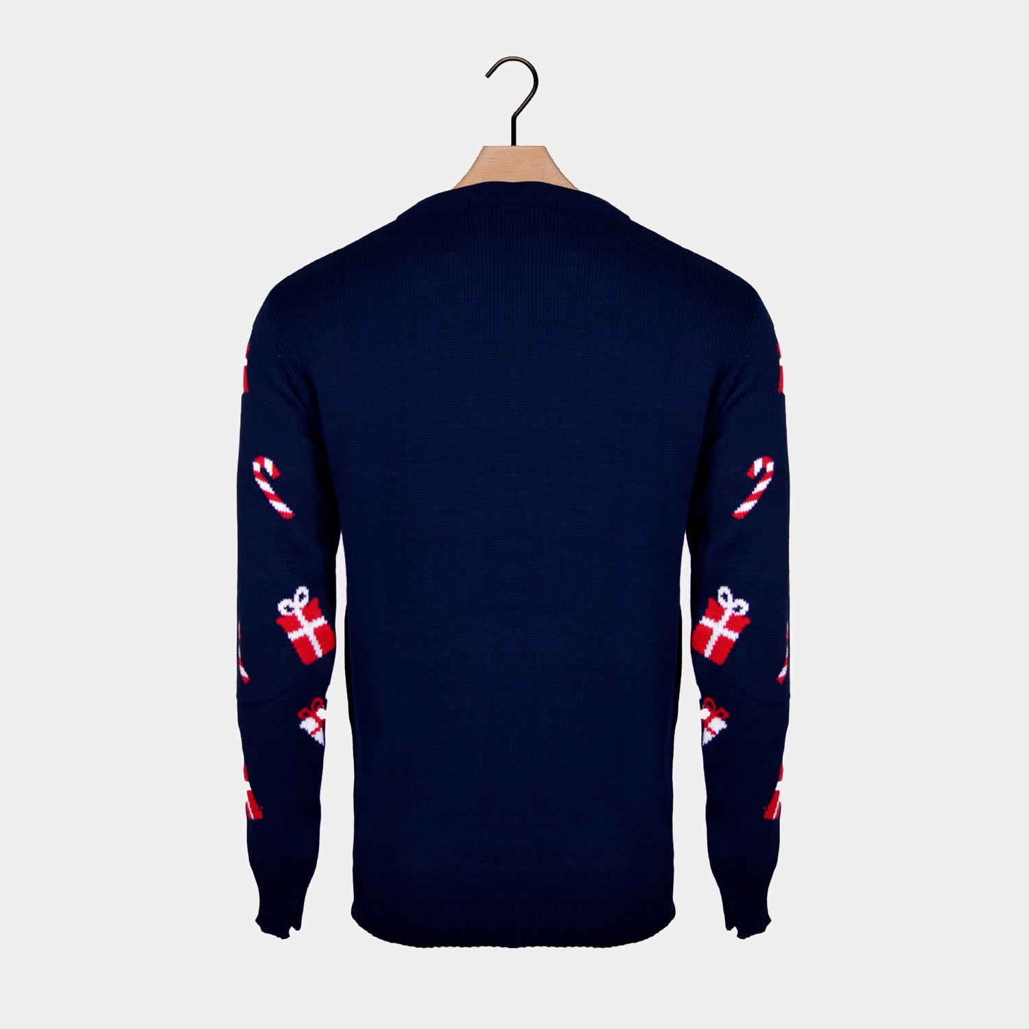 Jersey Navideño para Hombre Papá Noel y Elfo Espalda